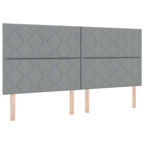 vidaXL Box Spring Bed with Headboard Light grey 200 x 200 cm Fabric