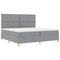 vidaXL Box Spring Bed with Headboard Light grey 200 x 200 cm Fabric