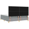 vidaXL Box Spring Bed with Headboard Light grey 200 x 200 cm Fabric