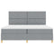 vidaXL Box Spring Bed with Headboard Light grey 200 x 200 cm Fabric