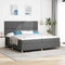 vidaXL Box Spring Bed with Headboard Dark grey 200 x 200 cm Fabric