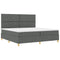 vidaXL Box Spring Bed with Headboard Dark grey 200 x 200 cm Fabric
