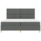 vidaXL Box Spring Bed with Headboard Dark grey 200 x 200 cm Fabric