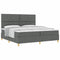 vidaXL Box Spring Bed with Headboard Dark grey 200 x 200 cm Fabric