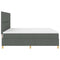 vidaXL Box Spring Bed with Headboard Dark grey 200 x 200 cm Fabric
