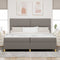 vidaXL Box Spring Bed with Headboard Taupe 200 x 200 cm Fabric