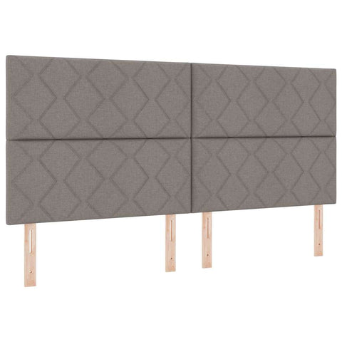 vidaXL Box Spring Bed with Headboard Taupe 200 x 200 cm Fabric