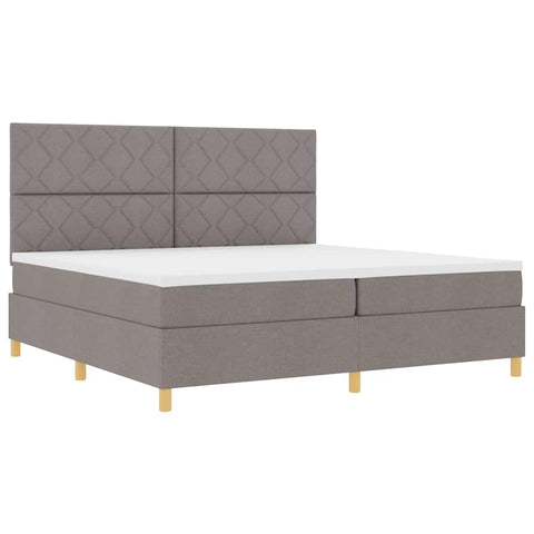 vidaXL Box Spring Bed with Headboard Taupe 200 x 200 cm Fabric