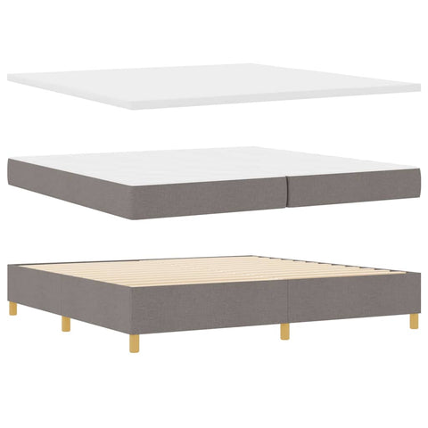 vidaXL Box Spring Bed with Headboard Taupe 200 x 200 cm Fabric