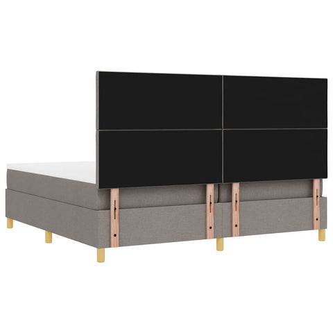 vidaXL Box Spring Bed with Headboard Taupe 200 x 200 cm Fabric