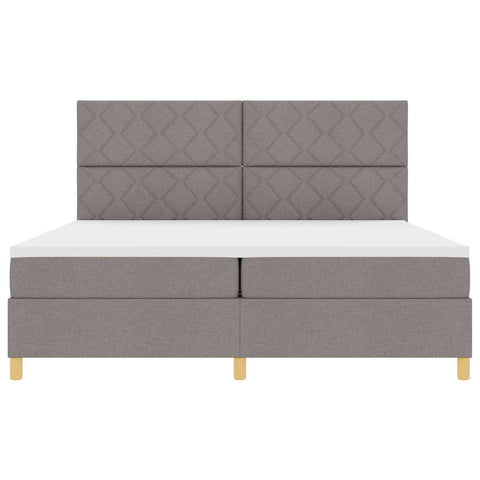 vidaXL Box Spring Bed with Headboard Taupe 200 x 200 cm Fabric