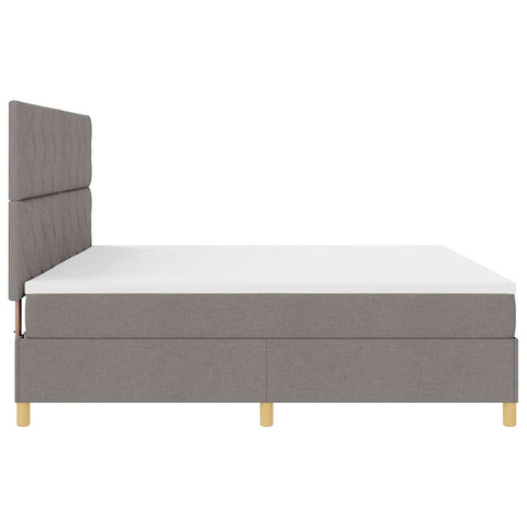 vidaXL Box Spring Bed with Headboard Taupe 200 x 200 cm Fabric