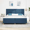 vidaXL Box Spring Bed with Headboard Blue 200 x 200 cm Fabric