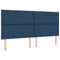 vidaXL Box Spring Bed with Headboard Blue 200 x 200 cm Fabric