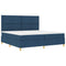 vidaXL Box Spring Bed with Headboard Blue 200 x 200 cm Fabric