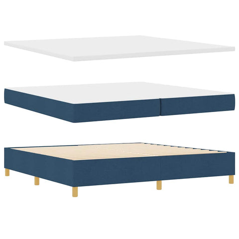 vidaXL Box Spring Bed with Headboard Blue 200 x 200 cm Fabric