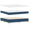 vidaXL Box Spring Bed with Headboard Blue 200 x 200 cm Fabric