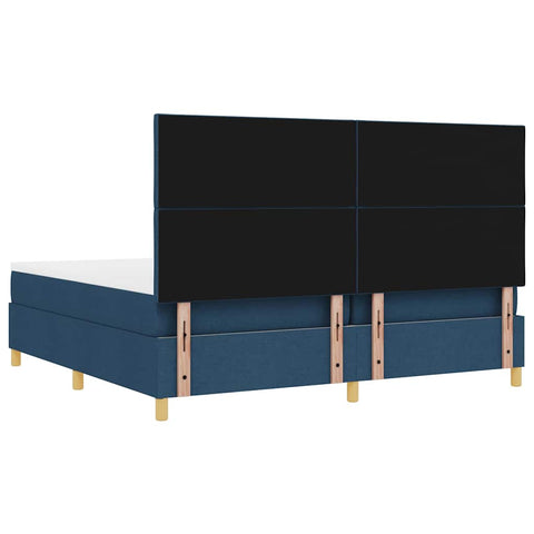 vidaXL Box Spring Bed with Headboard Blue 200 x 200 cm Fabric