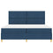 vidaXL Box Spring Bed with Headboard Blue 200 x 200 cm Fabric