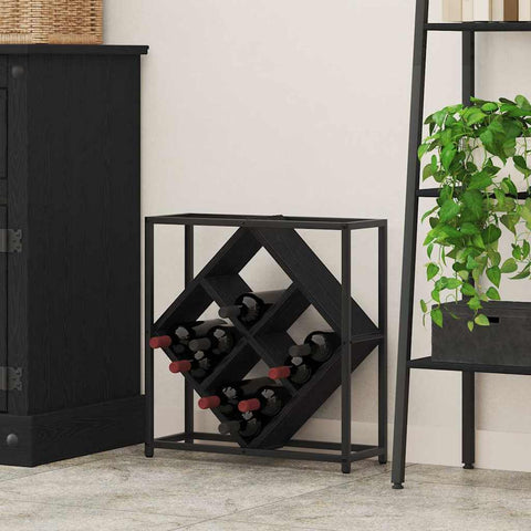 vidaXL Wine Rack Black oak 51 x 18 x 52.5 cm Engineered wood