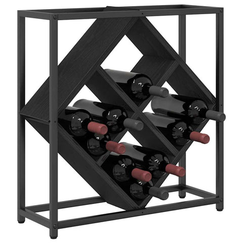 vidaXL Wine Rack Black oak 51 x 18 x 52.5 cm Engineered wood
