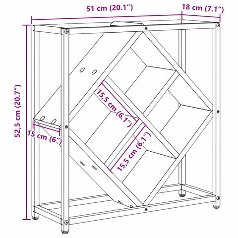 vidaXL Wine Rack Black oak 51 x 18 x 52.5 cm Engineered wood