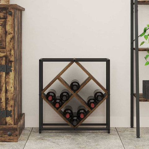 vidaXL Wine Rack Smoked oak 51 x 18 x 52.5 cm Engineered wood