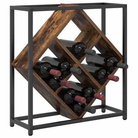 vidaXL Wine Rack Smoked oak 51 x 18 x 52.5 cm Engineered wood