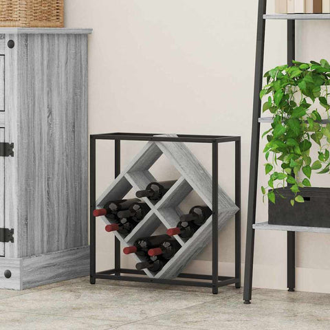 vidaXL Wine Rack Grey 51 x 18 x 52.5 cm Engineered wood