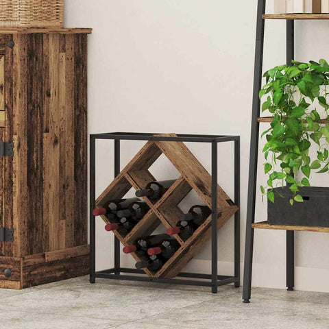 vidaXL Wine Rack Old wood 51 x 18 x 52.5 cm Engineered wood