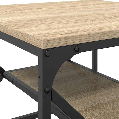 vidaXL Coffee Table with Shelf in Sonoma Oak – 51x50x40 cm – Made from Engineered Wood