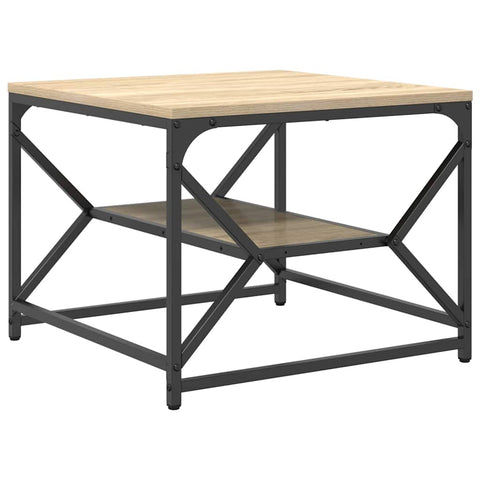 vidaXL Coffee Table with Shelf in Sonoma Oak – 51x50x40 cm – Made from Engineered Wood