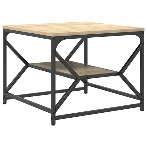 vidaXL Coffee Table with Shelf in Sonoma Oak – 51x50x40 cm – Made from Engineered Wood