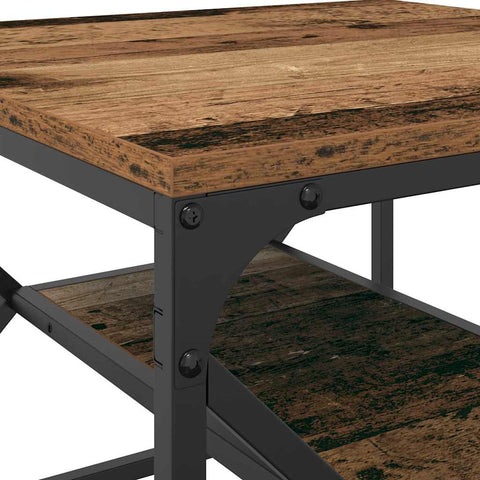 vidaXL Coffee Table Old wood 51 x 50 x 40 cm Engineered wood and steel