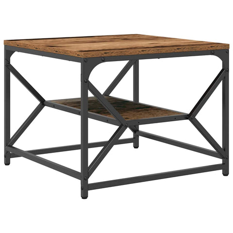 vidaXL Coffee Table Old wood 51 x 50 x 40 cm Engineered wood and steel