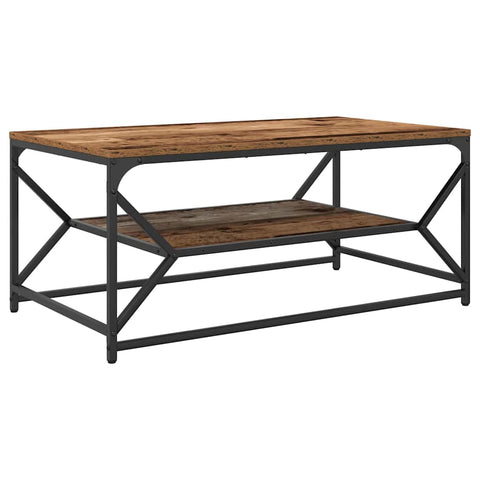 vidaXL Coffee Table Old wood 90 x 50 x 40 cm Engineered wood and steel