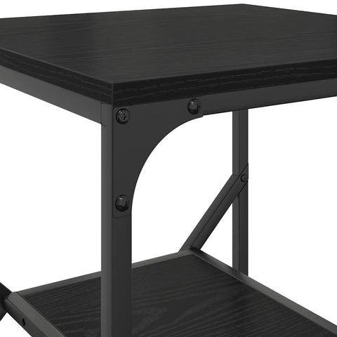 vidaXL Side Table Black oak 41 x 40 x 60 cm Engineered wood and steel