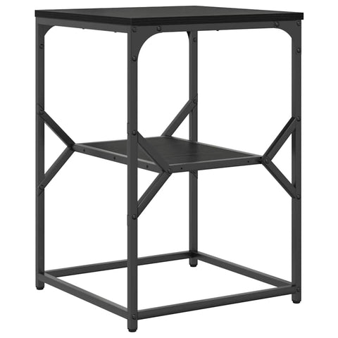 vidaXL Side Table Black oak 41 x 40 x 60 cm Engineered wood and steel