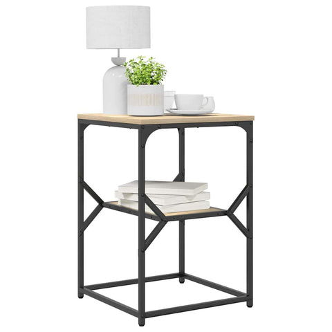 vidaXL Side Table Sonoma oak 41 x 40 x 60 cm Engineered wood and steel