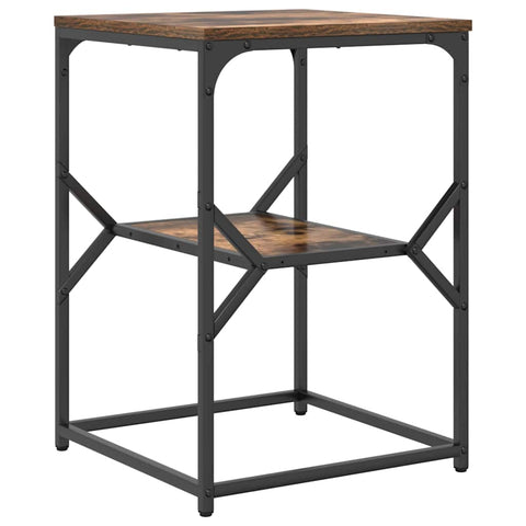 vidaXL Side Table Smoked oak 41 x 40 x 60 cm Engineered wood and steel