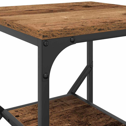 vidaXL Side Table Old wood 41 x 40 x 60 cm Engineered wood and steel