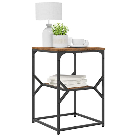 vidaXL Side Table Old wood 41 x 40 x 60 cm Engineered wood and steel
