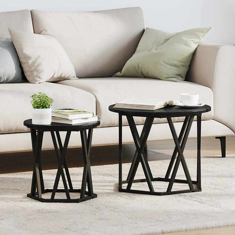 vidaXL Coffee Table Black Oak Engineered wood Standard