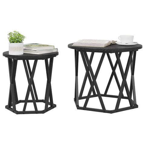 vidaXL Coffee Table Black Oak Engineered wood Standard
