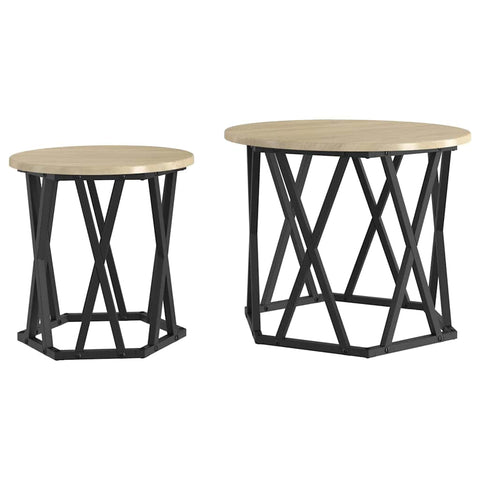 vidaXL Nesting Side Tables 2 pcs Sonoma Oak Engineered Wood