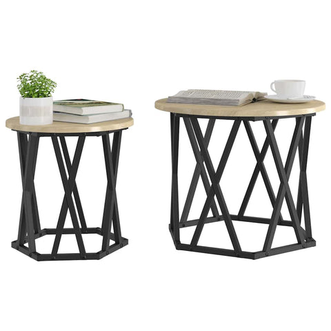 vidaXL Nesting Side Tables 2 pcs Sonoma Oak Engineered Wood