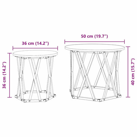 vidaXL Nesting Side Tables 2 pcs Sonoma Oak Engineered Wood