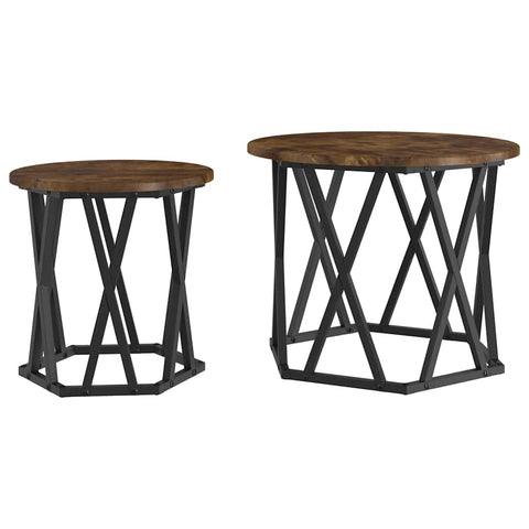 vidaXL Coffee Table Smoked oak Solid Acacia wood Medium