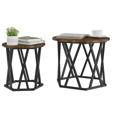 vidaXL Coffee Table Smoked oak Solid Acacia wood Medium