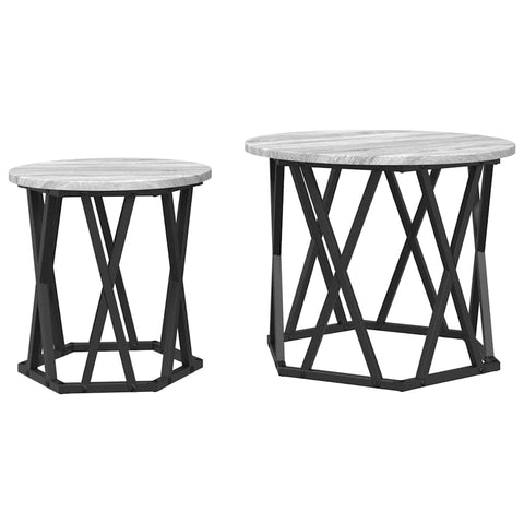 vidaXL Nesting Side Tables 2 pcs Grey Sonoma Engineered Wood